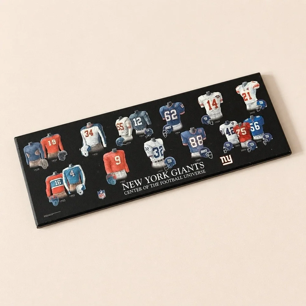 New York Giants Plaque NFL Jersey Evolution Wall‎ Decor Football Art 15